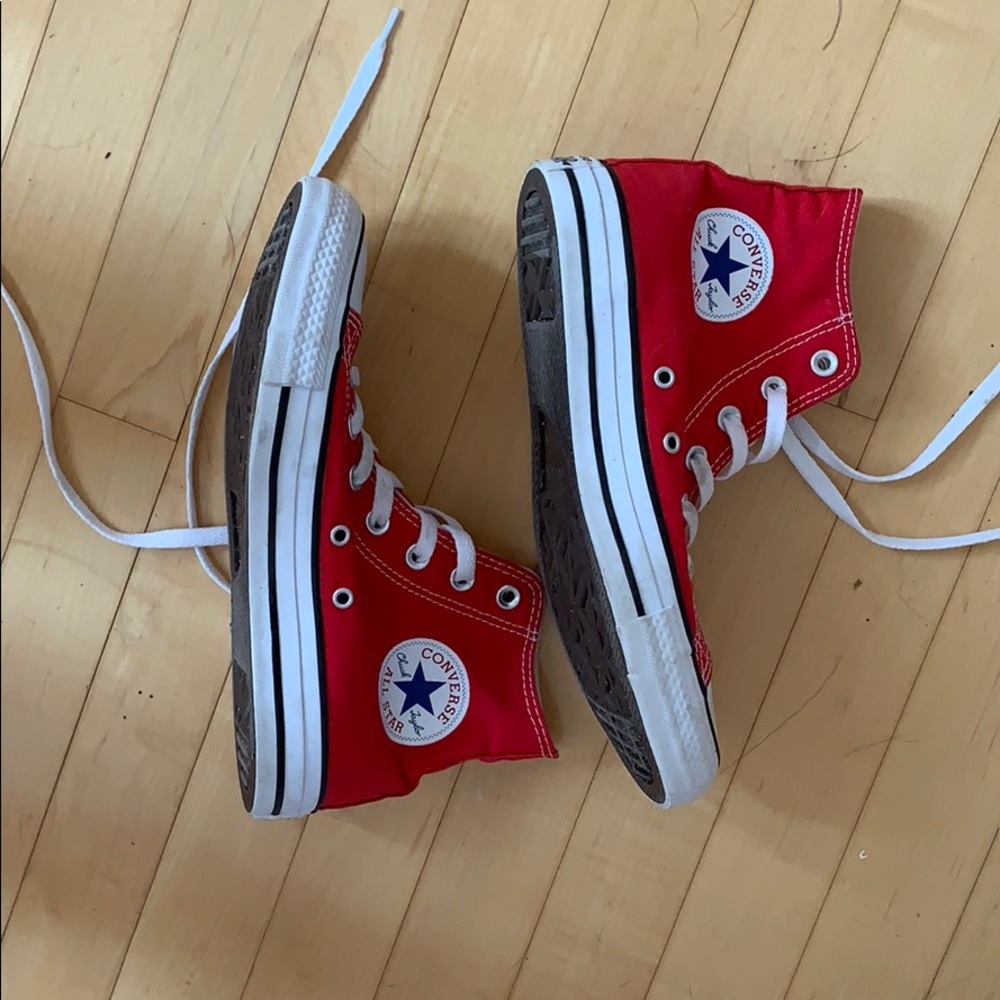 Red converse sneakers